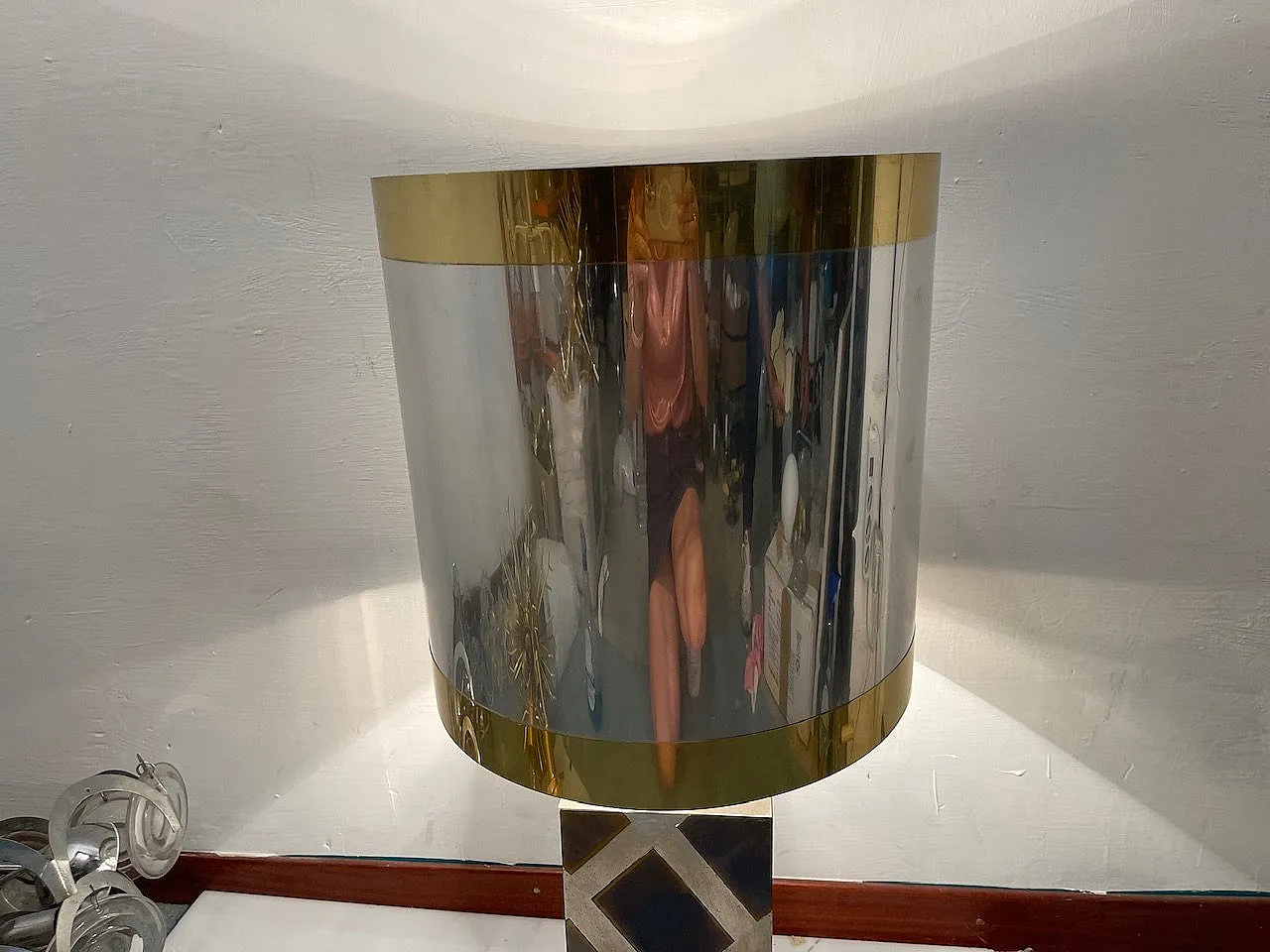 Coppia di lampade da tavolo in ottone e cromo di Noel B. C., anni '70 4